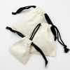 KUOSHI OEM Custom Logo Printed Organic Canvas Cotton Drawstring Bag Jewelry Pouch