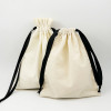 KUOSHI OEM Custom Logo Printed Organic Canvas Cotton Drawstring Bag Jewelry Pouch