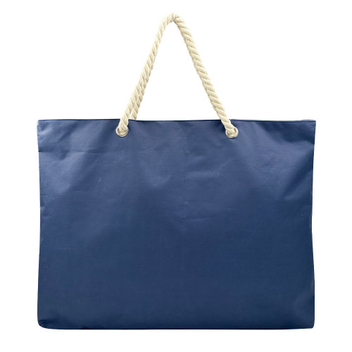 KUOSHI OEM Custom Printed Logo Rope Handle Canvas Beach Tote Bag With Zipper
