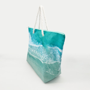 OEM KUOSHI Customized Parisian Style Rope Handle 600D Polyester Tote Bags With Logo Waterproof Eco Friendly