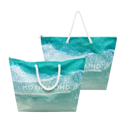 OEM KUOSHI Customized Parisian Style Rope Handle 600D Polyester Tote Bags With Logo Waterproof Eco Friendly