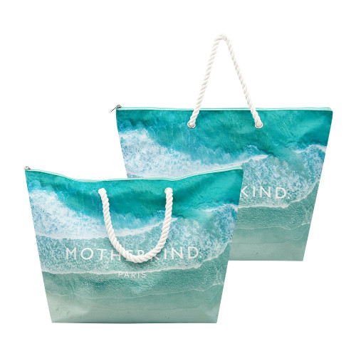 OEM KUOSHI Customized Parisian Style Rope Handle 600D Polyester Tote Bags With Logo Waterproof Eco Friendly