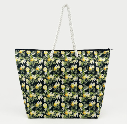 KUOSHI OEM Customized Logo Foldable Women's 600d Polyester Tote Bag With Zipper Sublimation