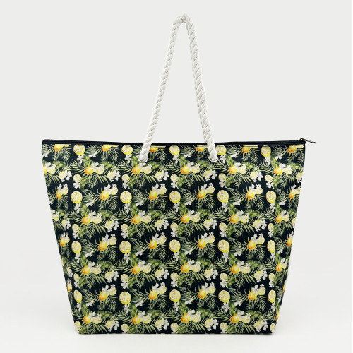 KUOSHI OEM Customized Logo Foldable Women's 600d Polyester Tote Bag With Zipper Sublimation