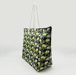 KUOSHI OEM Customized Logo Foldable Women's 600d Polyester Tote Bag With Zipper Sublimation