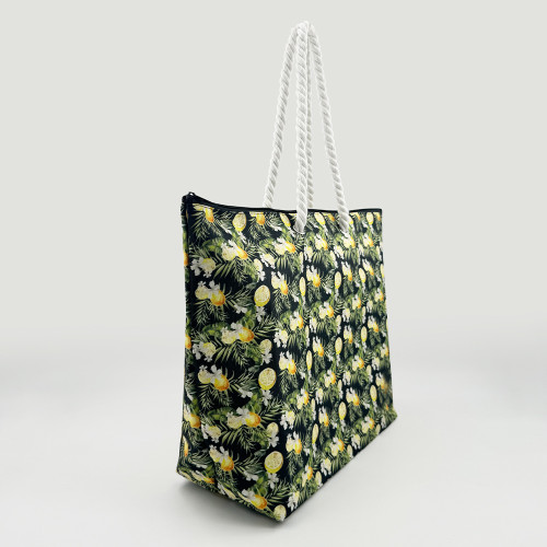 KUOSHI OEM Customized Logo Foldable Women's 600d Polyester Tote Bag With Zipper Sublimation