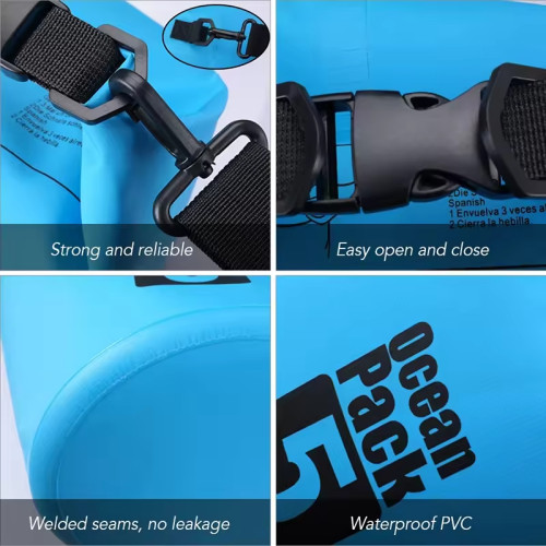 KUOSHI OEM Custom Logo 2l 3l 5l 10l 15l 20l 25l 30l Outdoor Pvc Waterproof Dry Bag