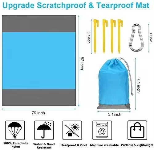 KUOSHI OEM Portable Foldable Waterproof Outdoor Custom Logo Nylon Beach Mat