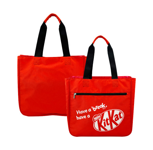 KUOSHI OEM Luxury Custom Printed Logo Red Canvas Shopping Tote Bags For Women
