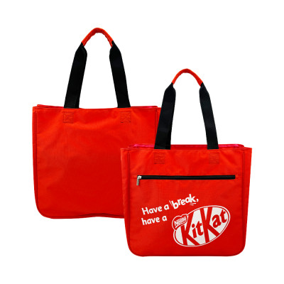 KUOSHI OEM Luxury Custom Printed Logo Red Canvas Shopping Tote Bags For Women