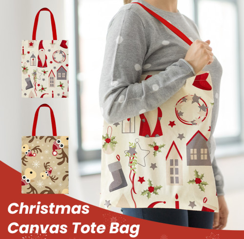 Wholesale Price Custom Christmas Organic Cotton Tote Bag With Custom Printed Logo