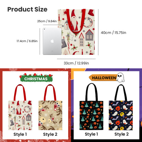 Wholesale Price Custom Christmas Organic Cotton Tote Bag With Custom Printed Logo