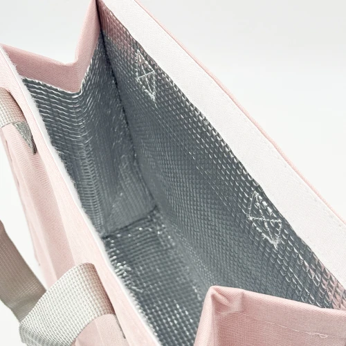KUOSHI OEM Custom Pink Collapsible Thermal Cooler Lunch Tote Bag With Logo
