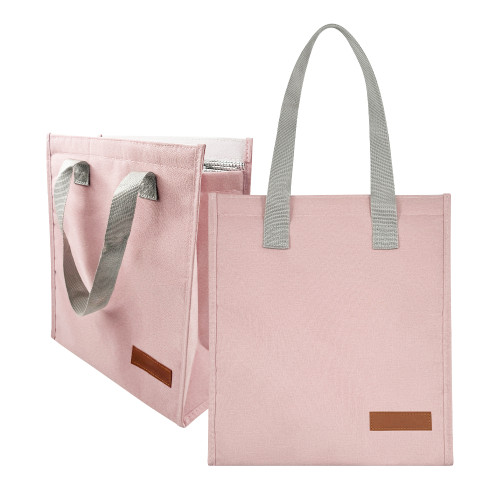 KUOSHI OEM Custom Pink Collapsible Thermal Cooler Lunch Tote Bag With Logo
