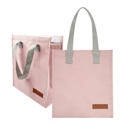 KUOSHI OEM Custom Pink Collapsible Thermal Cooler Lunch Tote Bag With Logo