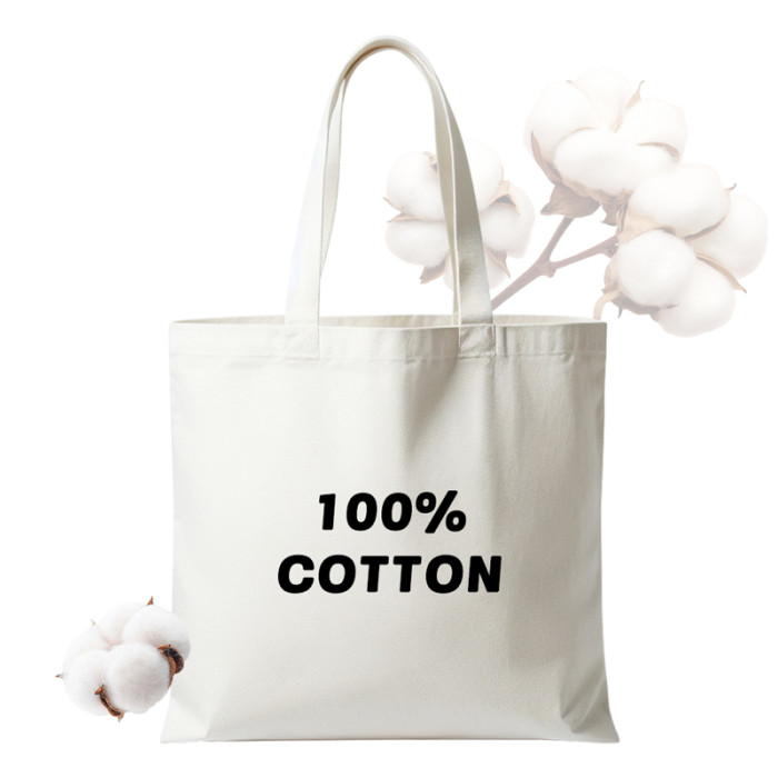 100% Cotton Tote Bag Reusable Grocery Shopping Bag with Handles, Eco Friendly Canvas Bag for Daily Use, Custom Logo Available