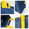 Custom Denim Tote Bag with Contrast - Color Handles