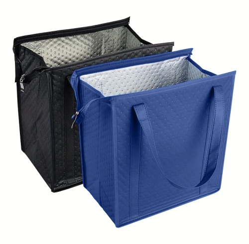 Customized Embossed Aluminum Foil Foldable Insulated Bag for Office Picnic Hiking Beach