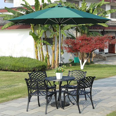 Outdoor Patio Umbrella Center Pole Sunshade Crank Lift Aluminum Frame – UV Protection, Waterproof Garden & Deck Shade