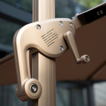 Cantilever Umbrella with LED Lighting and Side Pole for Commercial Outdoor Night Use