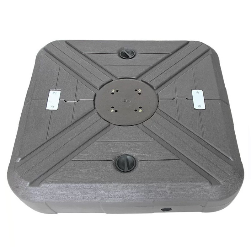 Side pole cantilever umbrella base water filled