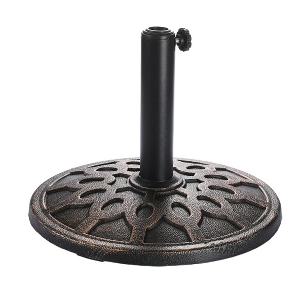 Decorative Style Resin Umbrella Base with Bronze Finish for 38–48mm Pole | resin parasol base bronze finish