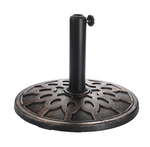 Decorative Style Resin Umbrella Base with Bronze Finish for 38–48mm Pole | resin parasol base bronze finish