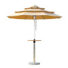 Multi-Tier Aluminum Pagoda Style Patio Shade with Center Pole Design and Built-In Table for Commercial Use