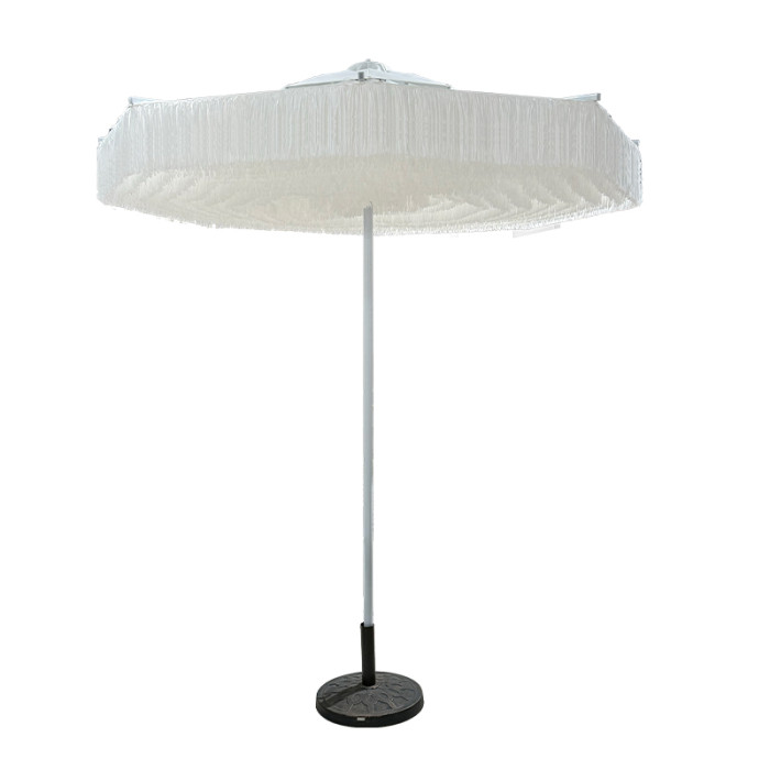 Retro Fringe Outdoor Umbrella with Vintage Style and UV-Resistant Canopy for Stylish Patio Shade | outdoor umbrella with fringe trim