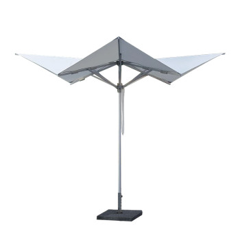 Dual Canopy Modern Patio Umbrella with Central Pole for Poolside Sun Protection | outdoor umbrella modern design