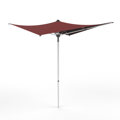 Modern Square Push-Up Patio Umbrella with Aluminum Pole, 4 Ribs and Unique Asymmetrical Canopy Design | patio umbrella 4 ribs push-up