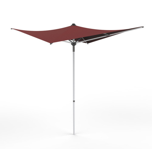 Modern Square Push-Up Patio Umbrella with Aluminum Pole, 4 Ribs and Unique Asymmetrical Canopy Design | patio umbrella 4 ribs push-up