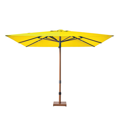 Bold Yellow Patio Umbrella with Center Pole and Bright Yellow Canopy for Stylish Poolside Lounging