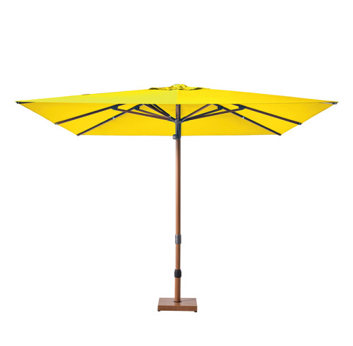 Bold Yellow Patio Umbrella with Center Pole and Bright Yellow Canopy for Stylish Poolside Lounging