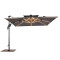 Solar-Powered Cantilever Umbrella with Integrated LED Ribs and 360° Rotation, UV80 Fabric | Commercial shade umbrella