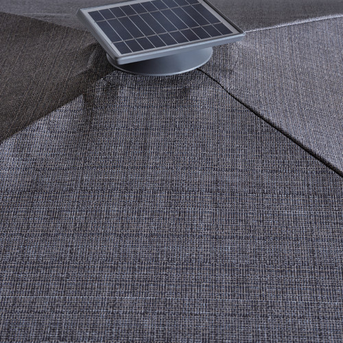 Solar-Powered Cantilever Umbrella with Integrated LED Ribs and 360° Rotation, UV80 Fabric | Commercial shade umbrella