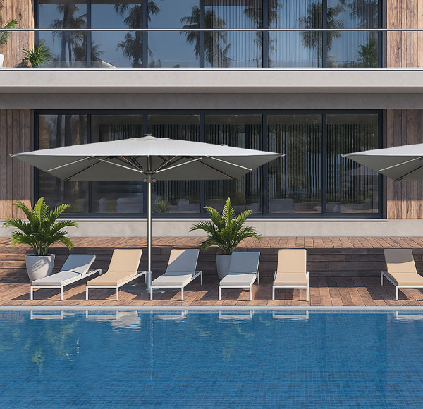 Commercial Large Outdoor Umbrella: 3*4M/4*4M/5*5M, Gas Spring-Assisted Opening, ODM/OEM & Customizable Sizes/Colors