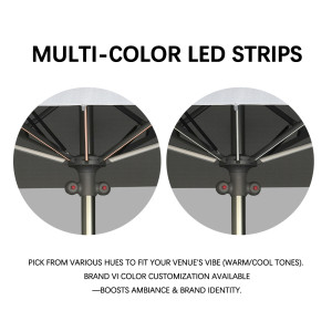 Commercial Large Outdoor Umbrella: 3*4M/4*4M/5*5M, Gas Spring-Assisted Opening, ODM/OEM & Customizable Sizes/Colors