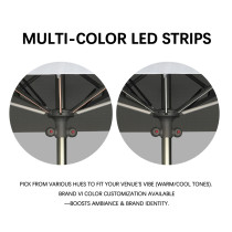 Commercial Large Outdoor Umbrella: 3*4M/4*4M/5*5M, Gas Spring-Assisted Opening, ODM/OEM & Customizable Sizes/Colors