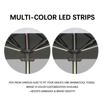 Commercial Large Outdoor Umbrella: 3*4M/4*4M/5*5M, Gas Spring-Assisted Opening, ODM/OEM & Customizable Sizes/Colors