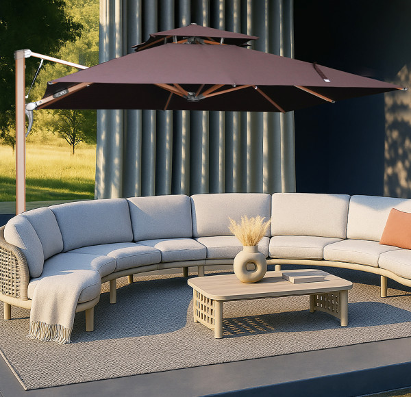 Commercial Large Outdoor Umbrella: 3*4M/4*4M/5*5M, Gas Spring-Assisted Opening, ODM/OEM & Customizable Sizes/Colors