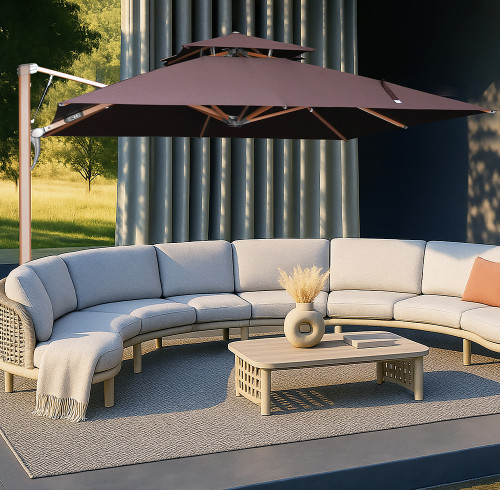 Commercial Large Outdoor Umbrella: 3*4M/4*4M/5*5M, Gas Spring-Assisted Opening, ODM/OEM & Customizable Sizes/Colors