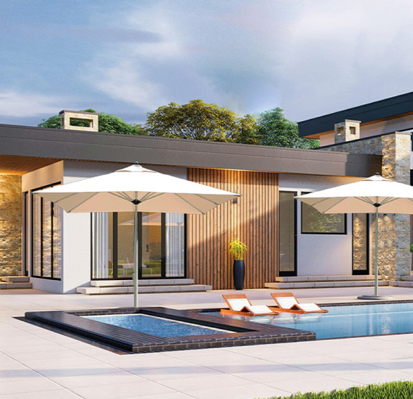 Outdoor Square Umbrella | Square Pull-String Aluminum Cantilever Umbrella | Premium Outdoor Shade Solution