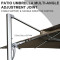 Wind-Resistant Waterproof Outdoor Patio Umbrella | Aluminum Material Solar LED Light 360° Rotating Tilted Canopy | For Garden Balcony Commercial Terrace
