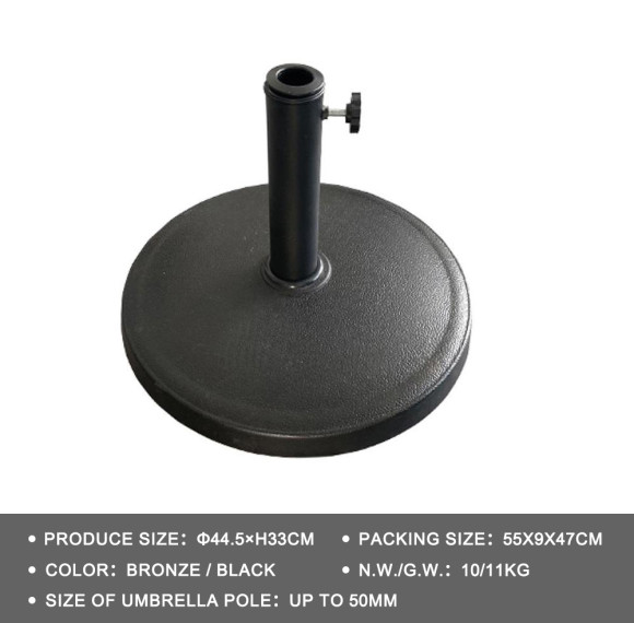 10KG Heavy Duty Patio Umbrella Base: Fits Up to 50mm Pole, Durable Outdoor Stand