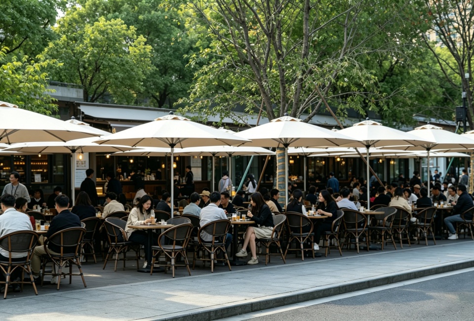 Urban Sidewalk Cafe Shading