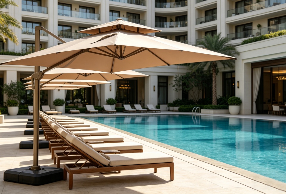 Luxury Hotel Poolside Shading
