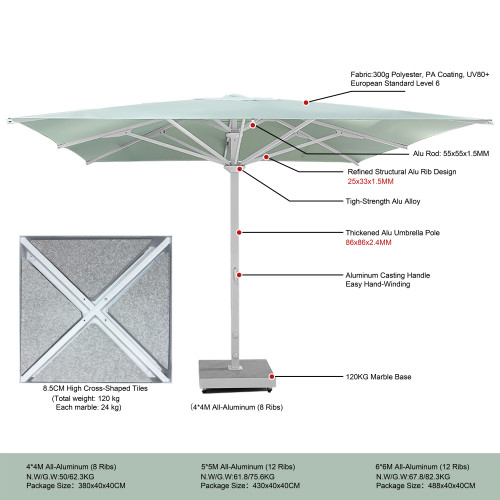 Durable Center Pole Umbrella Commercial Outdoor for Poolside Lounges and Oceanfront Resorts