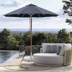 FHUM069 Center Pole Umbrella | 48mm Pole, 8 Ribs, 2.5-4m | Foris Hortus