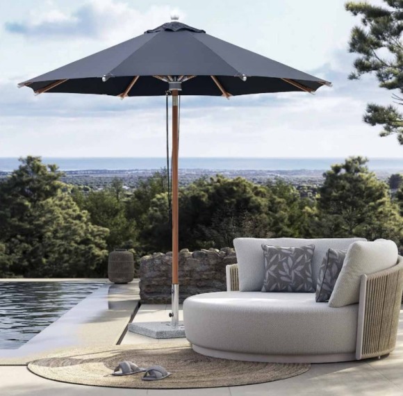 FHUM069 Center Pole Umbrella | 48mm Pole, 8 Ribs, 2.5-4m | Foris Hortus